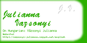 julianna vazsonyi business card