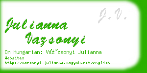 julianna vazsonyi business card